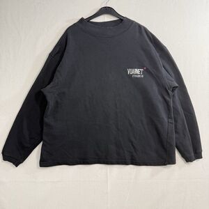 Vintage 80s 90s Vuarnet France Crewneck Sweatshirt Black Sz Large